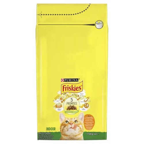 FRISKIES Indoor Csirkével és hozzáadott kerti zöldségekkel száraz macskaeledel 1,5kg
