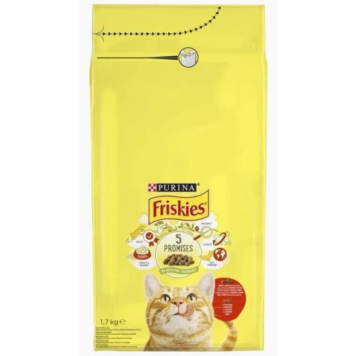 FRISKIES Суха храна за котки с говеждо, пилешко и зеленчуци 1.7 кг