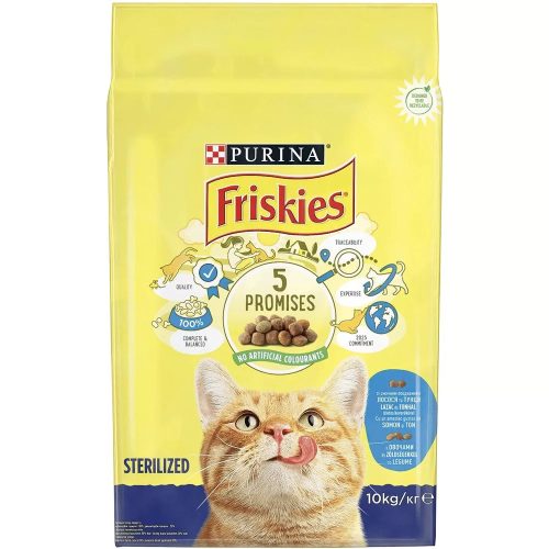 FRISKIES Lazaccal és hozzáadott zöldségekkel száraz macskaeledel 10kg