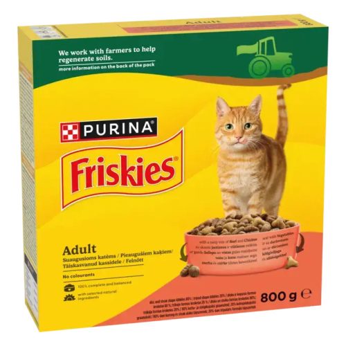 FRISKIES Суха храна за котки с говеждо, пилешко и зеленчуци 800 г