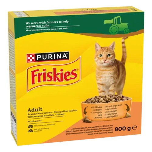 FRISKIES Csirkével és hozzáadott zöldségekkel száraz macskaeledel 800g