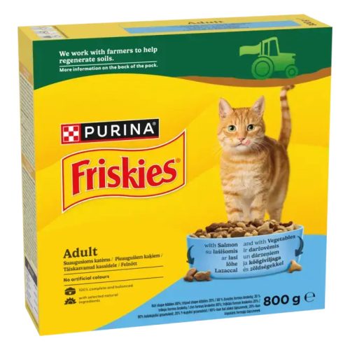 FRISKIES Lazaccal és hozzáadott zöldségekkel száraz macskaeledel 800g
