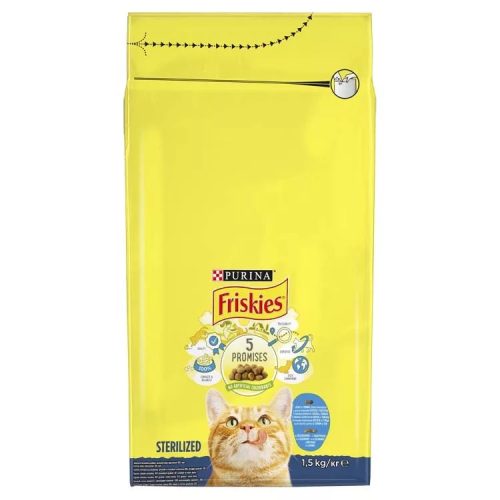 FRISKIES Steril суха храна за котки със сьомга и зеленчуци 1.5 кг