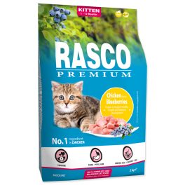   Rasco Premium száraztáp kölyök macskáknak, csirkés - áfonyás 2kg