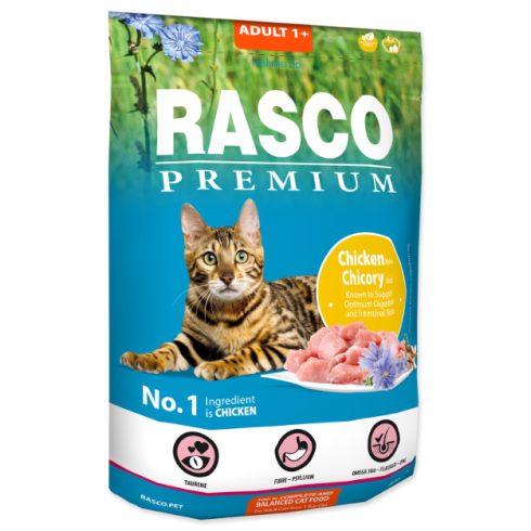 Rasco Premium száraztáp felnőtt macskáknak, csirke cikoriagyökérrel 400g