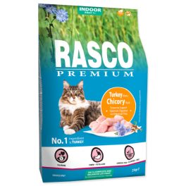   Rasco Premium száraztáp lakásban tartott macskáknak, pulyka cikoriagyökérrel 2kg