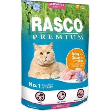   Rasco Premium száraztáp érzékeny gyomrú macskáknak, pulya cikóriagyökérrel lactobacillusokkal 400g