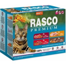   Rasco Premium alutasakos felnőtt macskáknak, 3x marhás ; 3xborjús ; 3x pulyás, 3x kacsás 12x85g