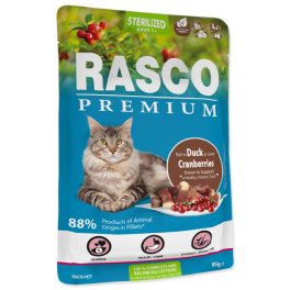   Rasco Premium alutasakos ivartalanított macskáknak, kacsa áfonyával 85g