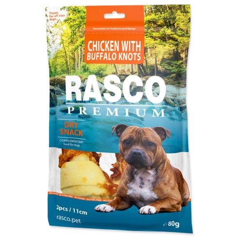 Rasco Premium 11 cm-es nyersbőr tekercsek csirkével 80g