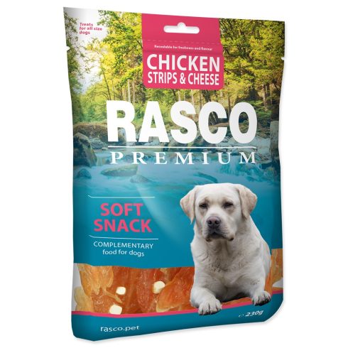 RASCO Premium csirke csíkok sajttal- jutalomfalat kutyáknak 230gr