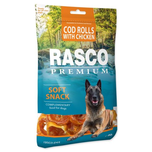 RASCO Premium Tőkehal karikák csirkehússal- jutalomfalat kutyáknak 80gr