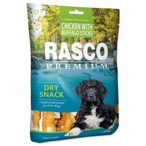 RASCO Premium bivalybőr pálcák csirkével- jutalomfalat kutyáknak 230gr
