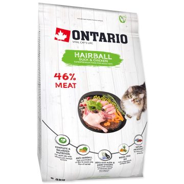   ONTARIO száraztáp szőrlabda képződés ellen macskáknak 2kg