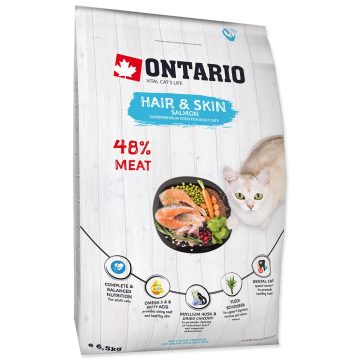 ONTARIO száraztáp szőr-bőrproblémás macskáknak 6,5kg