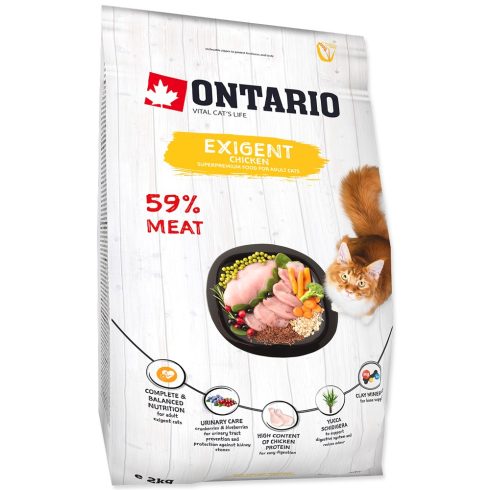 ONTARIO száraztáp válogatós macskáknak 2kg