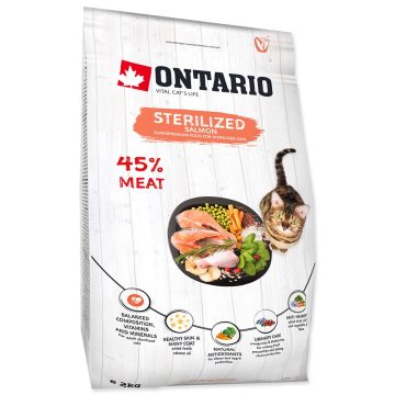 ONTARIO száraztáp ivartalanított macskáknak lazaccal 2kg