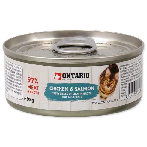 ONTARIO macska konzerv csirke  + lazac 95g