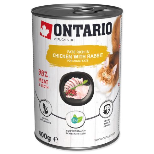 Ontario konzerv csirke nyúlhússal és áfonyával 400g