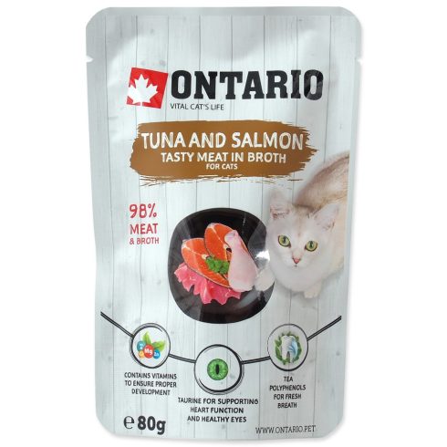 Ontario zacskós macskaeledel tonhal és lazac húslevesben