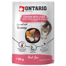   Ontario Herb - Kölyökmacskának csirke májjal, édesburgonyával, rizzsel és rozmaringgal 80g