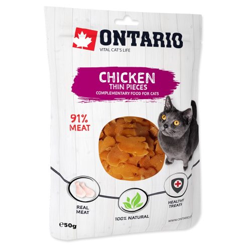 ONTARIO vékony csirke jutalomfalat darabok macskáknak 50gr