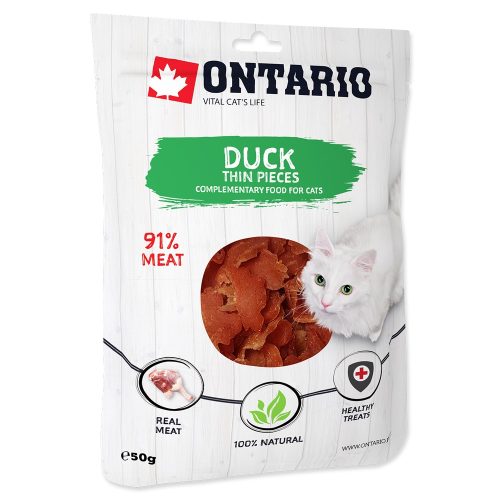 ONTARIO vékony, kacsás jutalomfalat darabok macskáknak 50gr