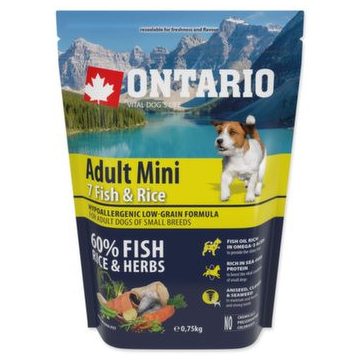 Ontario Adult Mini 7 hal és rizs 0,75kg