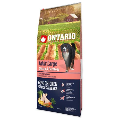 ONTARIO száraztáp felnőtt, nagytestű kutyáknak csirkével és burgonyával 12kg