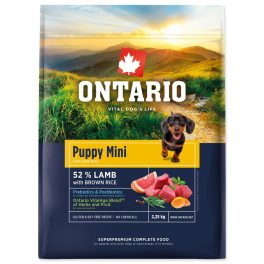   Ontario Kölyök kis testű kutyaeledel bárányhús és barna rizs 2,25 kg