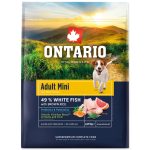 Ontario Felnőtt kis testű kutyaeledel hal és barna rizs 2,25 kg