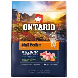   Ontario Felnőtt közepes testű kutyaeledel csirkehús és édesburgonya 2,25 kg
