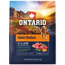   Ontario Senior közepes testű kutyaeledel bárányhús és barna rizs 2,25 kg