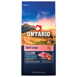   Ontario Felnőtt nagytestű kutyaeledel bárányhús és barna rizs 12 kg