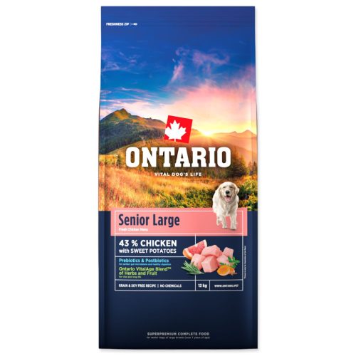 Ontario Senior nagytestű kutyaeledel csirkehús és édesburgonya 12 kg