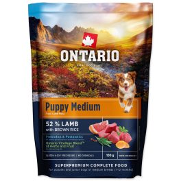   Ontario minta - Kölyök közepes testű kutyaeledel bárányhús és barna rizs 0,1 kg