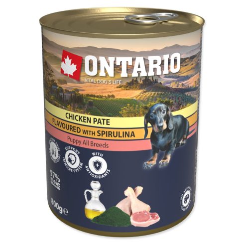 ONTARIO Puppy csirkés konzerv 800g kiskutyának superfood