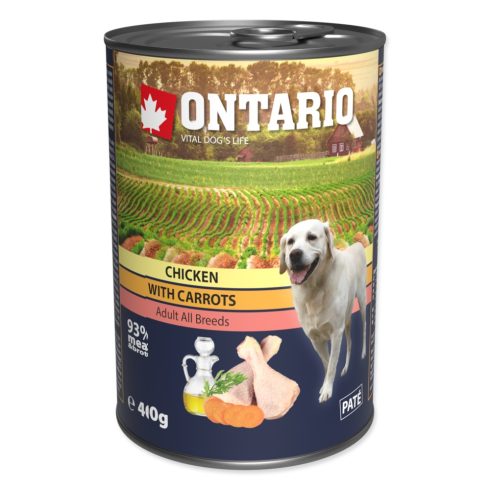 ONTARIO felnőtt kutya konzerv csirkével és sárgarépával 400gr