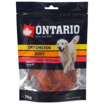   ONTARIO szárított csirkehús szeletek, jutalomfalat kutyáknak 70g