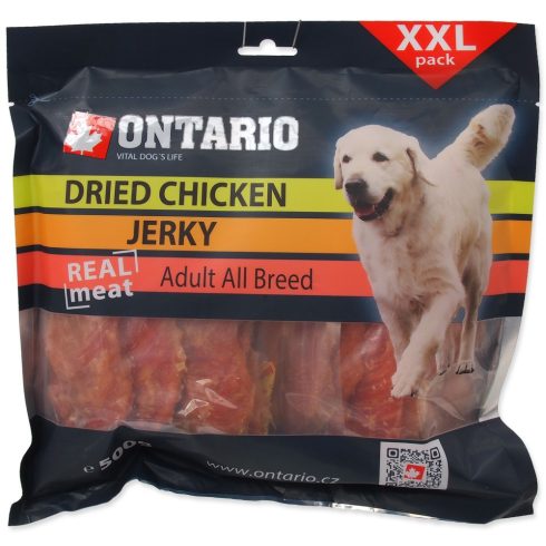 ONTARIO szárított csirkehús szeletek, jutalomfalat kutyáknak, 500g