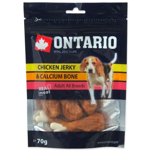 ONTARIO csirkehús szeletek kálciummal, jutalomfalat kutyáknak 70g