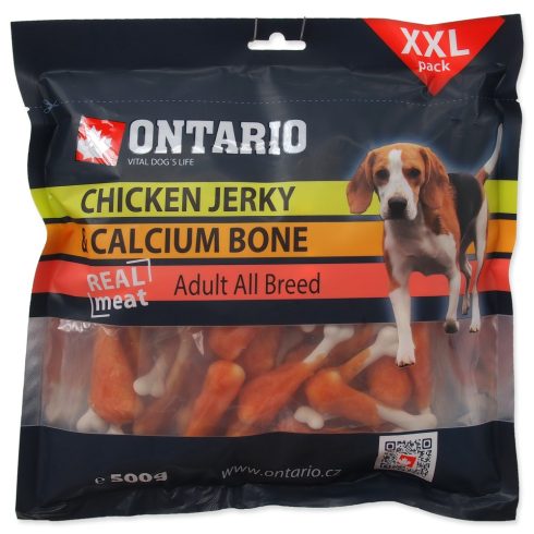 ONTARIO csirkehús szeletek kalciummal, jutalomfalat kutyáknak, 500g