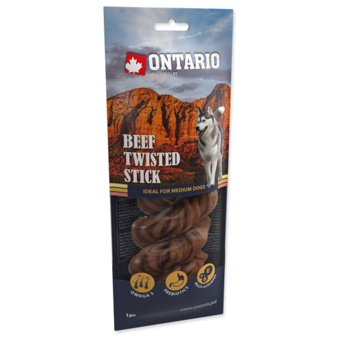 ONTARIO bivalybőr pálcika tekercs snack-jutalomfalat kutyáknak 15cm, 1db