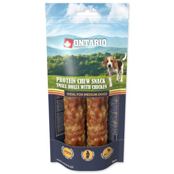   Ontario Protein Chew Snack kis tekercs csirkével 2 db 12,7 cm