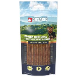   Ontario Protein Chew Snack Csavart rudak csirkével 10 db 12,7cm
