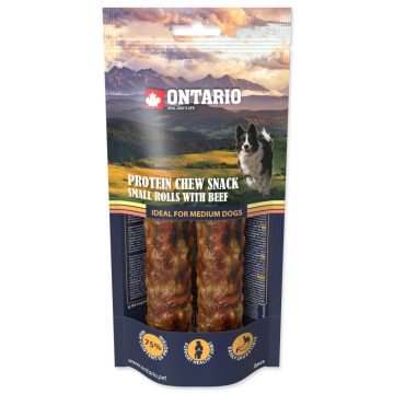   Ontario Protein Chew Snack kis tekercsek marhahússal 2 db 12,7 cm