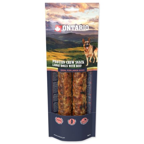 Ontario Protein Chew Snack nagy tekercsek marhahússal 2 db 25,4 cm