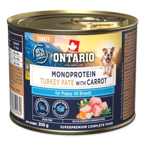 Ontario Puppy monoproteines pulykapástétom sárgarépával – 200 g