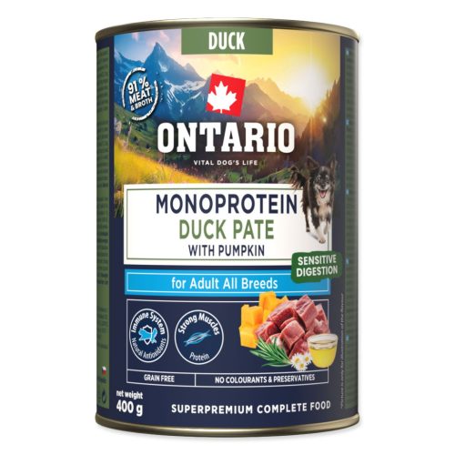 Ontario Adult monoproteines kacsapástétom sütőtökkel – 400 g