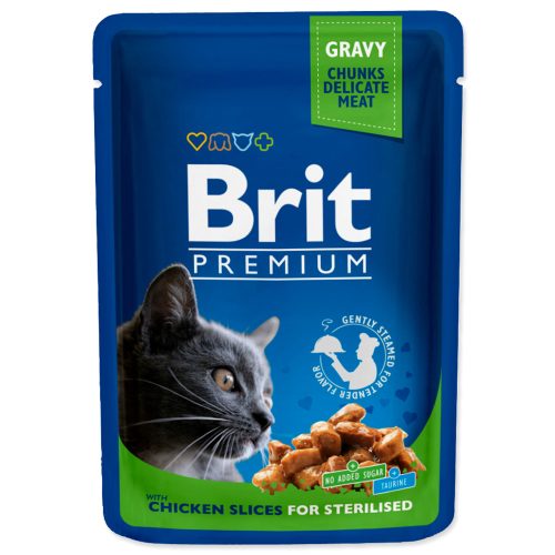 Brit Premium Cat Pouches Chicken Slices for Sterilised 100 g